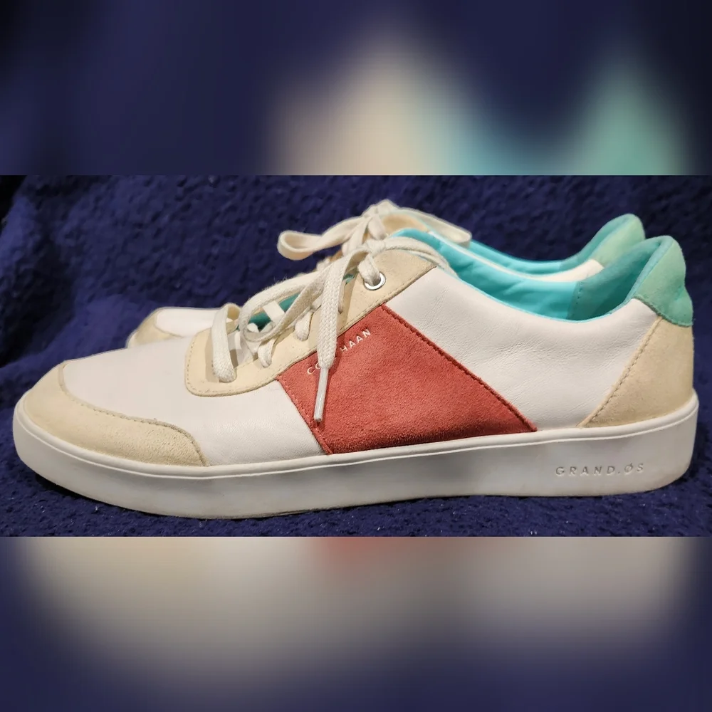 Cole Haan Women White Sneakers Grand Crosscourt Street Casual Shoes Size 9.5B